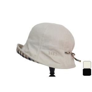 DAKS ダックス 婦人帽子　UV レディースハット チューリップハット 小さいサイズ Sサイズ 生成り ベージュ 黒 ブラック 春夏 D7112