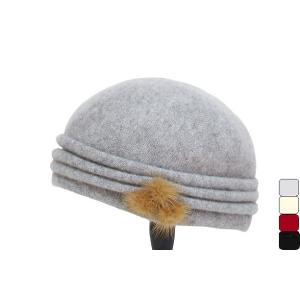 軽くて暖かい 日本製 ハイゲージ カシミヤ 3段 レディース ニット帽 ベージュ グレー ワイン ブラック ミセス シニア 婦人 帽子 女性 冬 KD-04-41116