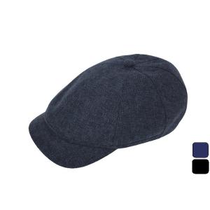 紳士帽子 秋冬 洗える コットンツイード生地 八方ハンチング 日本製 レッター ネイビー ブラック ...