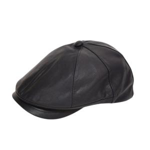 紳士帽子 レッター 防水レザー 8ピース 八方ハンチング サイズ調節付 牛革 レアルレザー 58cm...