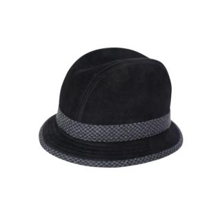 紳士帽子 1850年創業 Tesiテシ イタリア製 レザー スエード ショートブリム 56.5cm ブラック 短い ツバ 秋冬 TS-leather｜hat-nishikawa