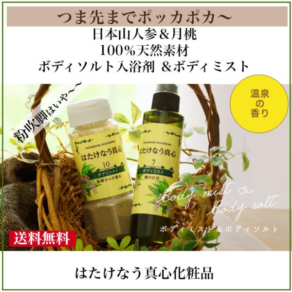 (2点set)（ナチュラルグリーンソルト＋ボディミスト ）日本山人参入り入浴剤 頭皮 ボディーマッサ...