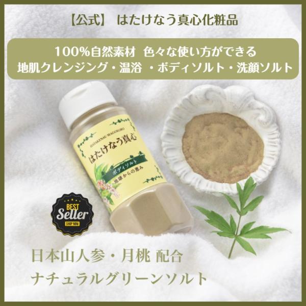 天然100％ 温浴 ナチュラルグリーンソルト  200g  日本製 日本山人参 月桃 入浴剤 ボディ...