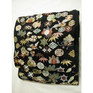 山下織物招福宝尽くし黒地逸品袋帯はたなか