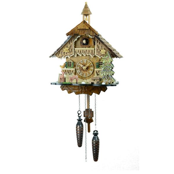 クォーツ式鳩時計　森の時計　バンビの山小屋431QM