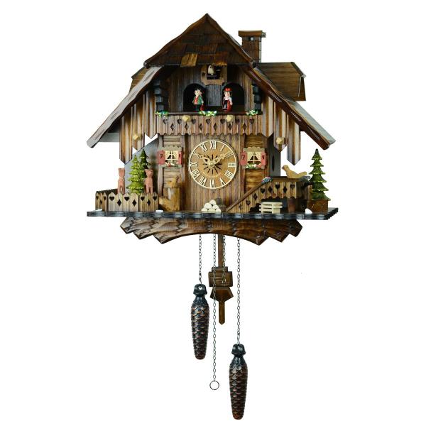 ドイツ森の時計　クォーツ式山小屋鳩時計　バンビの山小屋472QMT