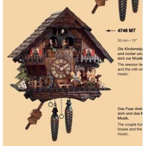 ドイツ森の時計 クォーツ式山小屋鳩時計 伝統の彫刻シリーズ622QM : 鳩