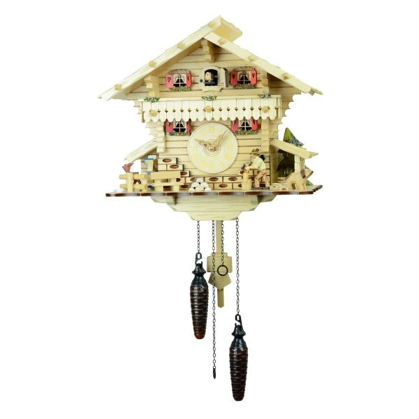 ドイツ森の時計　クォーツ式山小屋鳩時計　木こりのお仕事482/7QM