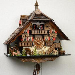 ドイツ森の時計 クォーツ式山小屋鳩時計 伝統の彫刻シリーズ535QM 