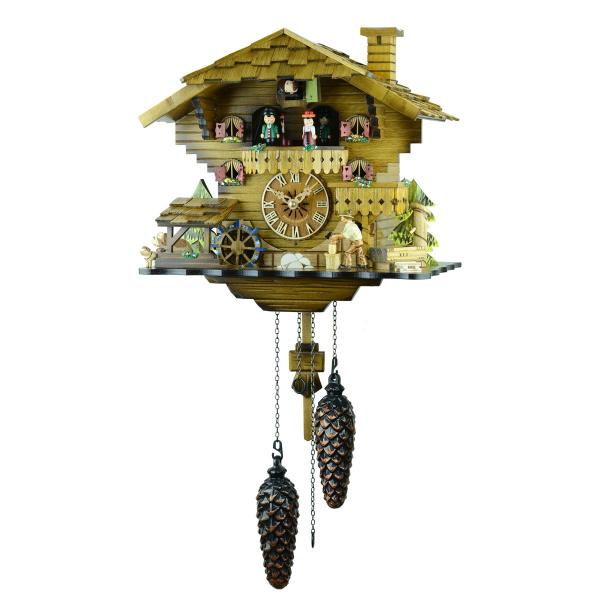 ドイツ森の時計　クォーツ式山小屋鳩時計　木こりのお仕事490C-QMT