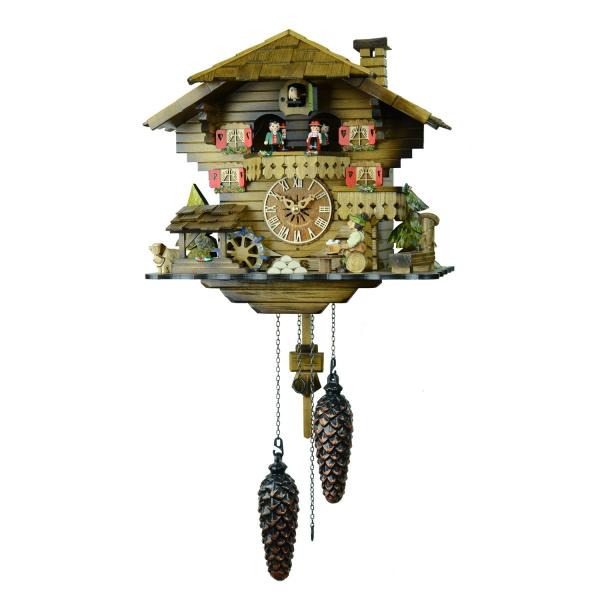 ドイツ森の時計　クォーツ式山小屋鳩時計　木こりの休憩490QMT