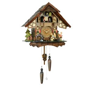 ドイツ森の時計 クォーツ式山小屋鳩時計 伝統の彫刻シリーズ622QM : 鳩