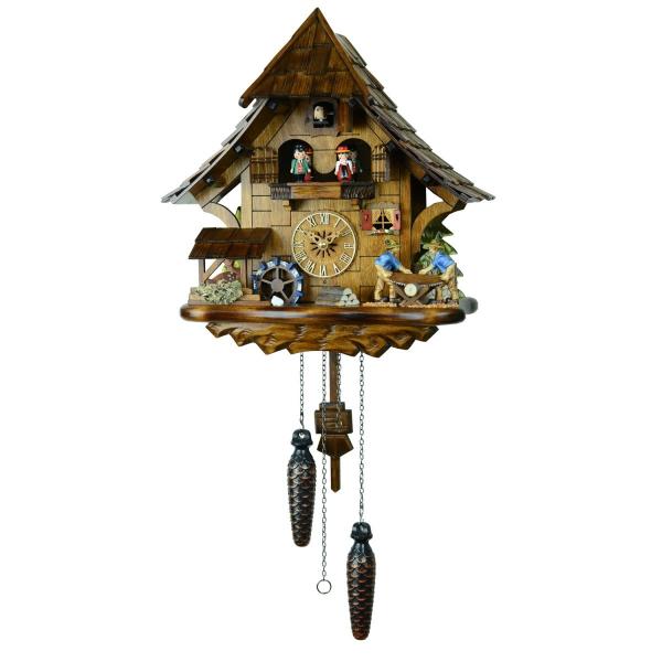 ドイツ森の時計　クォーツ式山小屋鳩時計　木こりのお仕事4927QMT