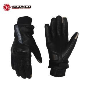 【在庫有り】在庫限り決算セー レザーバイクグローブ ゴートスキン/山羊革 ツーリング SCOYCO スコイコ ロングリブグローブ MC31 防寒 スマホ対応 防水｜hatoya-parts-nb