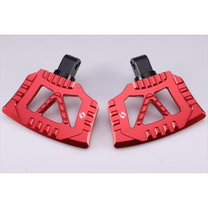 バイクパーツ スピードラ アルミ削り出し パッセンジャーミニフットボード カラー:レッド AHDFP...