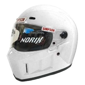 バイク用 新品 訳あり （外箱汚れ/潰れ、シールドフィルムなし など）     SIMPSON シンプソン SUPER BANDIT 13 フルフェイスヘルメット　ホワイト 58cm SB13