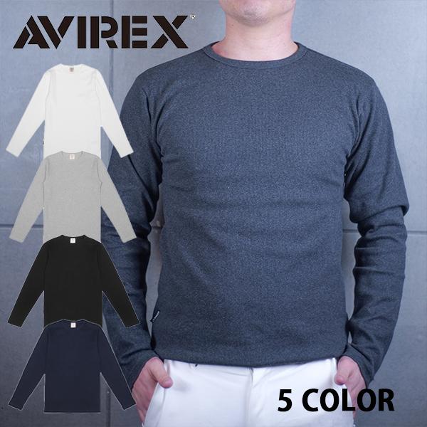 送料無料 AVIREX アヴィレックス クルーネック ロングTシャツ カットソー Tシャツ ロンT ...