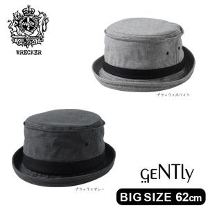 GENTLY 大きいサイズ 3L〜4Lサイズ 千鳥柄 ポークパイハット コットン100% 千鳥格子 ポークパイ オールシーズン 日よけ 帽子 21282