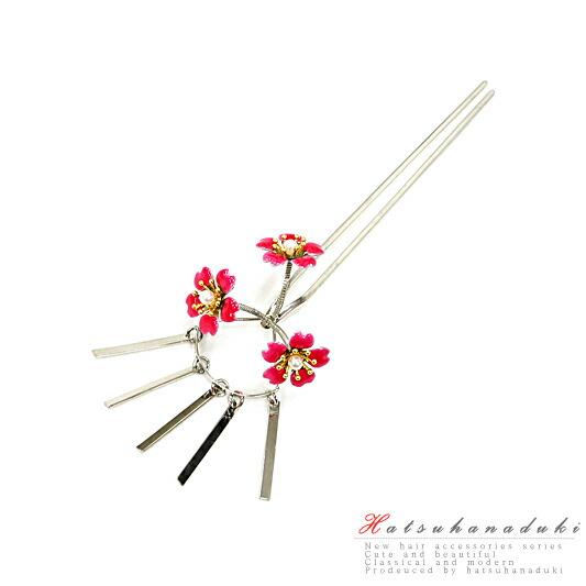 髪飾り 卒業式 入学式 結婚式 ドレス パーティー シルバー 赤 ピンク 桜 ビラ簪 花魁 舞妓 パ...