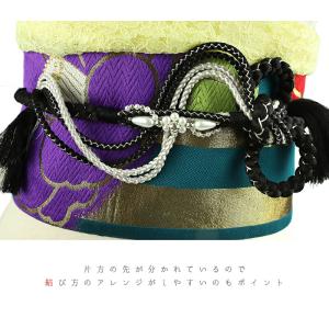 帯締め 振袖用 飾り紐 正絹 成人式 黒 銀 ...の詳細画像1