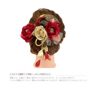 髪飾り 成人式 赤 振袖 袴 2点セット 花 ...の詳細画像3