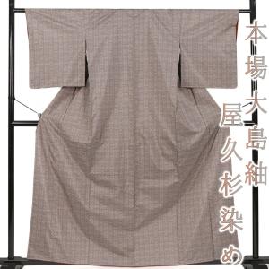本場 大島紬 着物 未使用 正絹 袷 セミフォーマル ラベル付き 江戸小