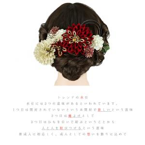 髪飾り 成人式 水引 つまみ細工 赤 ゴールド...の詳細画像4