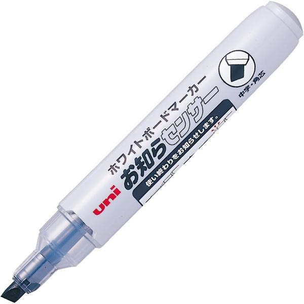 三菱鉛筆 ホワイトボードマーカー お知らセンサー 中字 角芯 黒 10本 PWB1205K