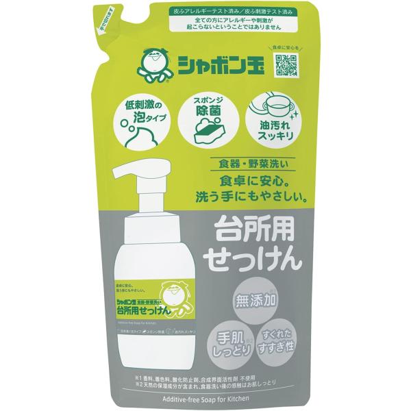 シャボン玉石けん 台所用せっけん泡タイプ 詰替え 275mL 無香料 (x 1)