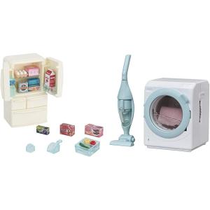 シルバニアファミリー 家具 冷蔵庫セット(5ドア) カ-422 & せんたく機・そうじ機 カ-626【セット買い】 冷蔵庫+せんたく機