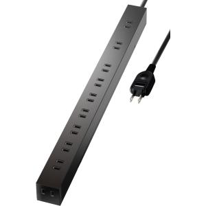 エレコム 電源タップ 雷ガード 10個口 ほこりシャッター付 固定&吊下可能な回転パーツ付き 2m ブラック ECT-0102BK 生活家電
