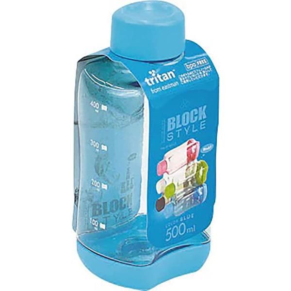パール金属 水筒 500ml 直飲み PCアクア ボトル ブルー ブロックスタイル H-6033 ブ...