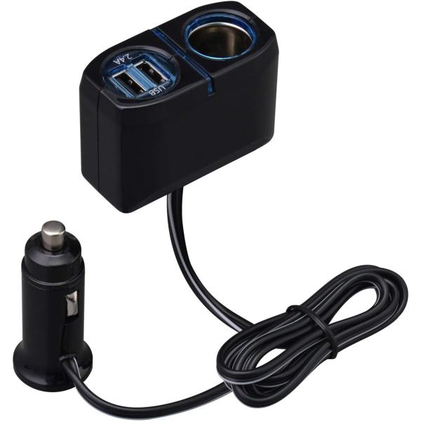 セイワ(SEIWA) 車内用品 シガーソケット増設分配器 シガーソケット+USB2口 コード付 F2...