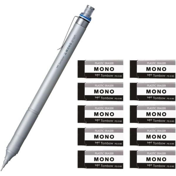 セット買い トンボ鉛筆 シャープ 0.5mm MONO モノグラフファイン シルバー DPA-112...