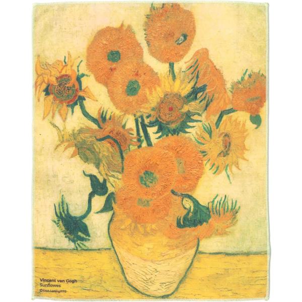 東レ TORAY クリーニングクロス 24×19cm 名画 トレシー ゴッホ ひまわり メガネ拭き ...