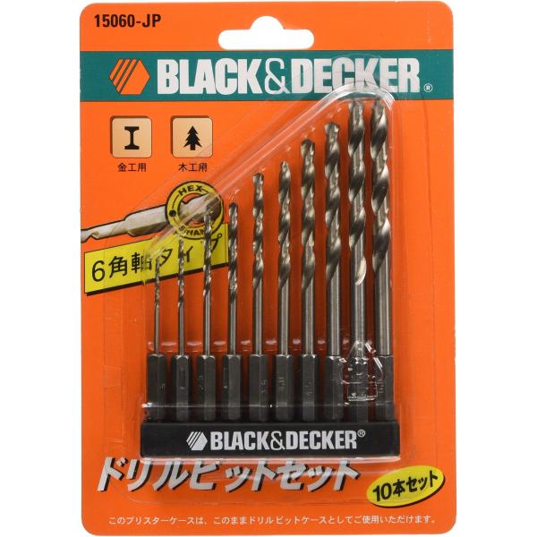 ブラックアンドデッカー BLACK+DECKER 6角軸ドリルビット 10本 セット DIY 電動工...