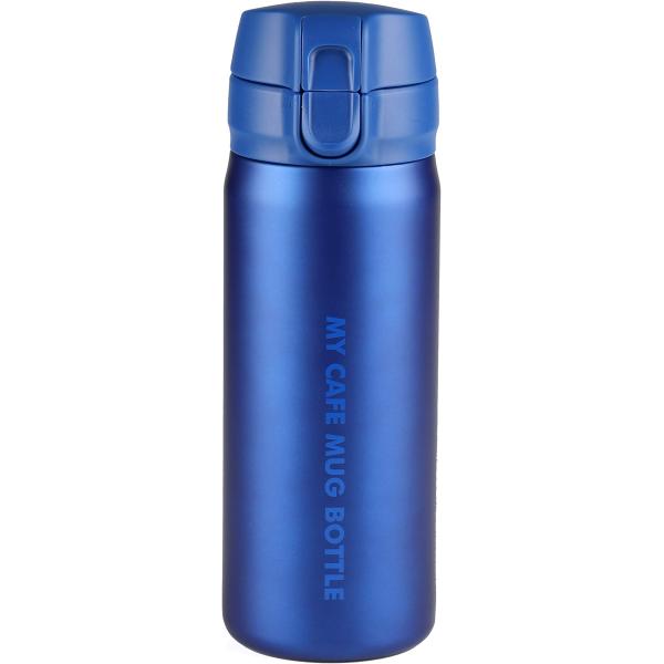 パール金属 水筒 ボトル マグボトル ワンタッチ 350ml 保冷 保温 スリムタイプ マットブルー...