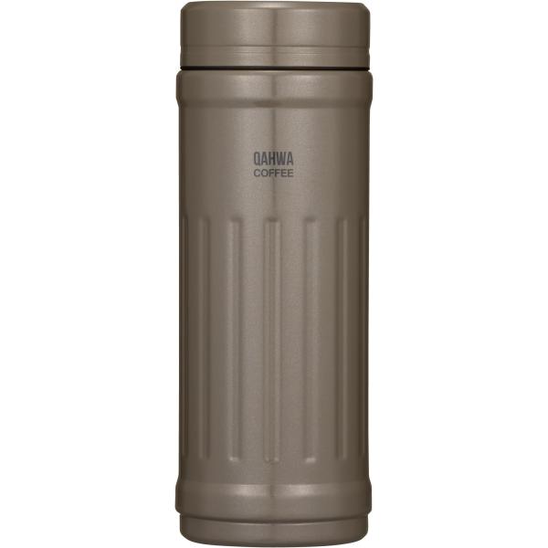 QAHWA カフア珈琲専用ボトル 410ml グレージュ 直飲み 真空断熱2層構造 内面テフロン加工...