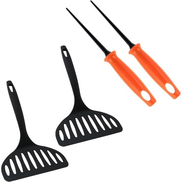 下村企販 ジャンボターナー ブラック 2本組 日本製 35894 &amp; たこピック 樹脂製 たこ焼き器...