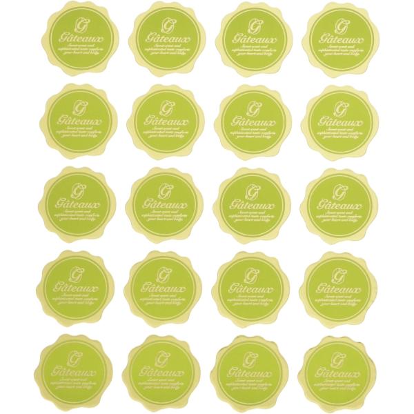 cotta ケーキピック ガトー花型 金 黄緑 ゴールド 2.6×2.6cm 65854 100枚入