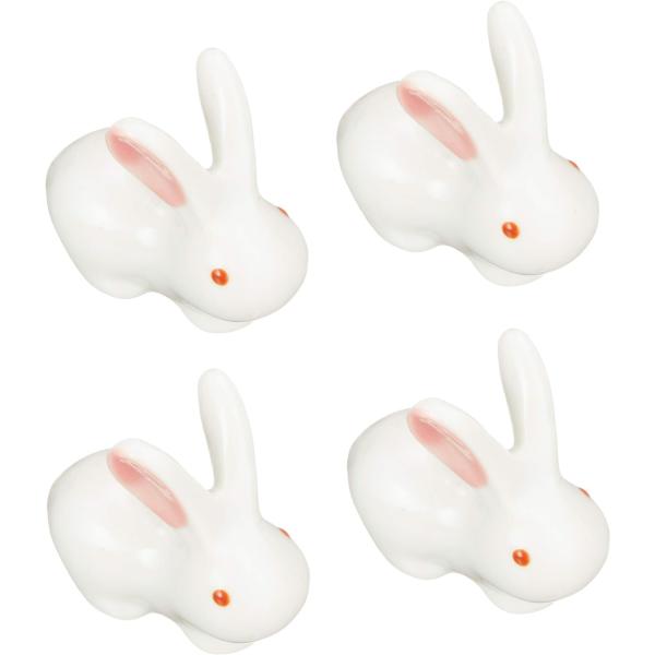 テーブルウェアイースト 箸置き かわいいうさぎ ピンク耳うさぎ 4匹セット カトラリーレスト スプー...