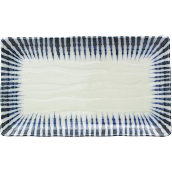 美濃焼 呉須十草 長皿 長角皿 焼き物皿 長方形 皿 魚 焼き魚 横幅約22×奥行き13cm 電子レ...