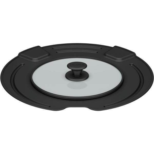 サーモス 取っ手のとれるフライパン専用フタ ブラック KLK-2628 BK 26/28cmフライパ...