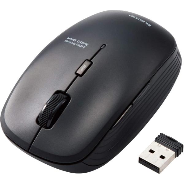 エレコム ワイヤレスマウス M-BL21DBSKBK 静音 抗菌 5ボタン 3段階ポインタ速度可変 ...