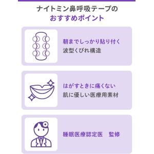 ナイトミン 鼻呼吸テープ 口・のどの乾燥・いび...の詳細画像4