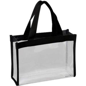 [伊高] ビニールバッグ エコバッグ 買い物バッグ 透明 丈夫 な トート クリア バッグ MPB S ヨコ長 黒フチ 黒