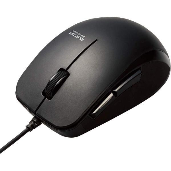 エレコム マウス 有線 M-BL28UBSKBK 5ボタン ラバーグリップ 静音 抗菌 ブラック 静...