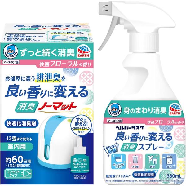 【セット買い】ヘルパータスケ 良い香りに変える消臭ノーマット 快適フローラルの香り [器具1個+ボト...