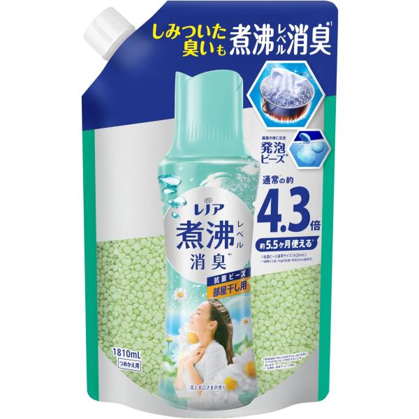 レノア 超消臭 煮沸レベル消臭 抗菌ビーズ 部屋干し 花とおひさまの香り 詰め替え [大容量] 18...