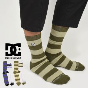 靴下 メンズ 2足セット DC SHOES ディーシー 中学生 高校生 大学生 男の子 通学 綿 コットン おしゃれ クルーソックス クルー丈 スポーツ スポーツ スケボー｜hauhau